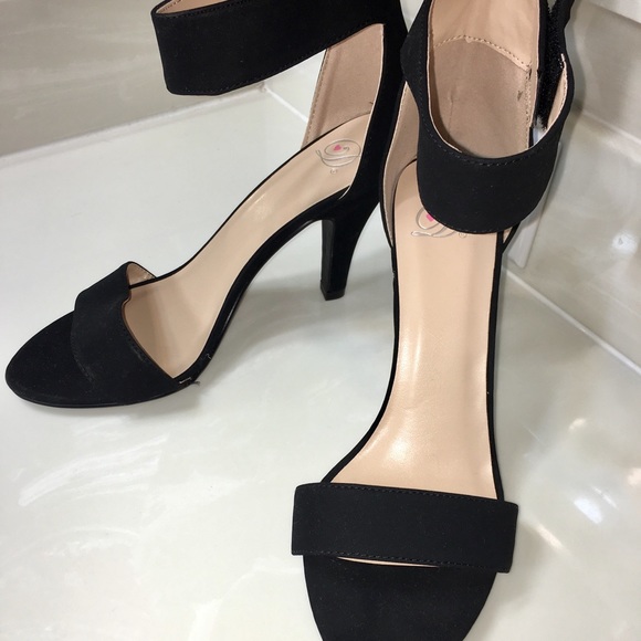 Shoes - NEW 3” Black Heels with Velcro Ankle